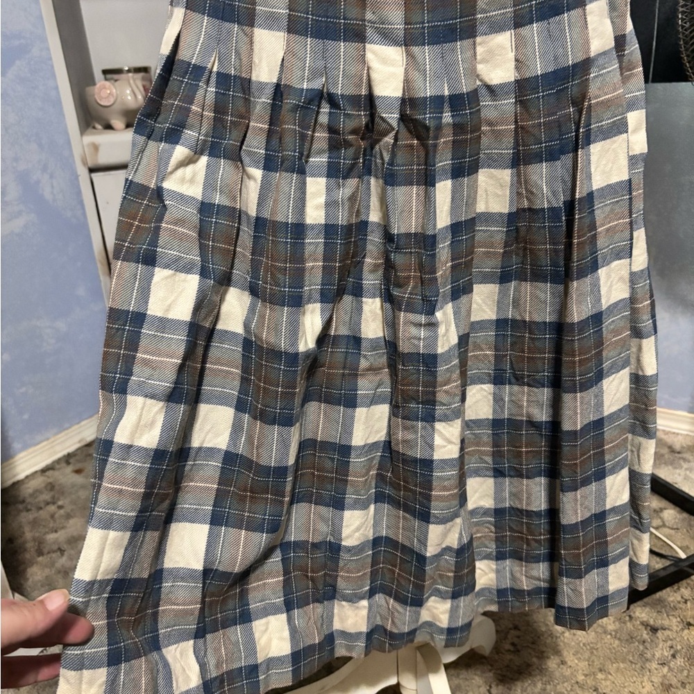 Surrey Classic Vintage Wool midi wrap plaid skirt medium - Picture 8 of 13